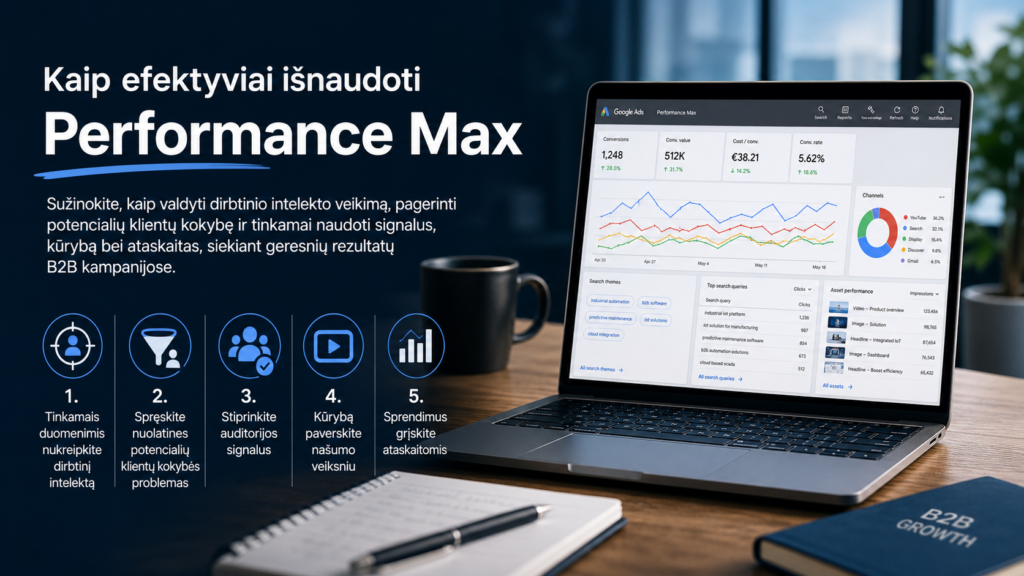 Performance Max B2B sektoriuje: 5 svarbiausios praktikos